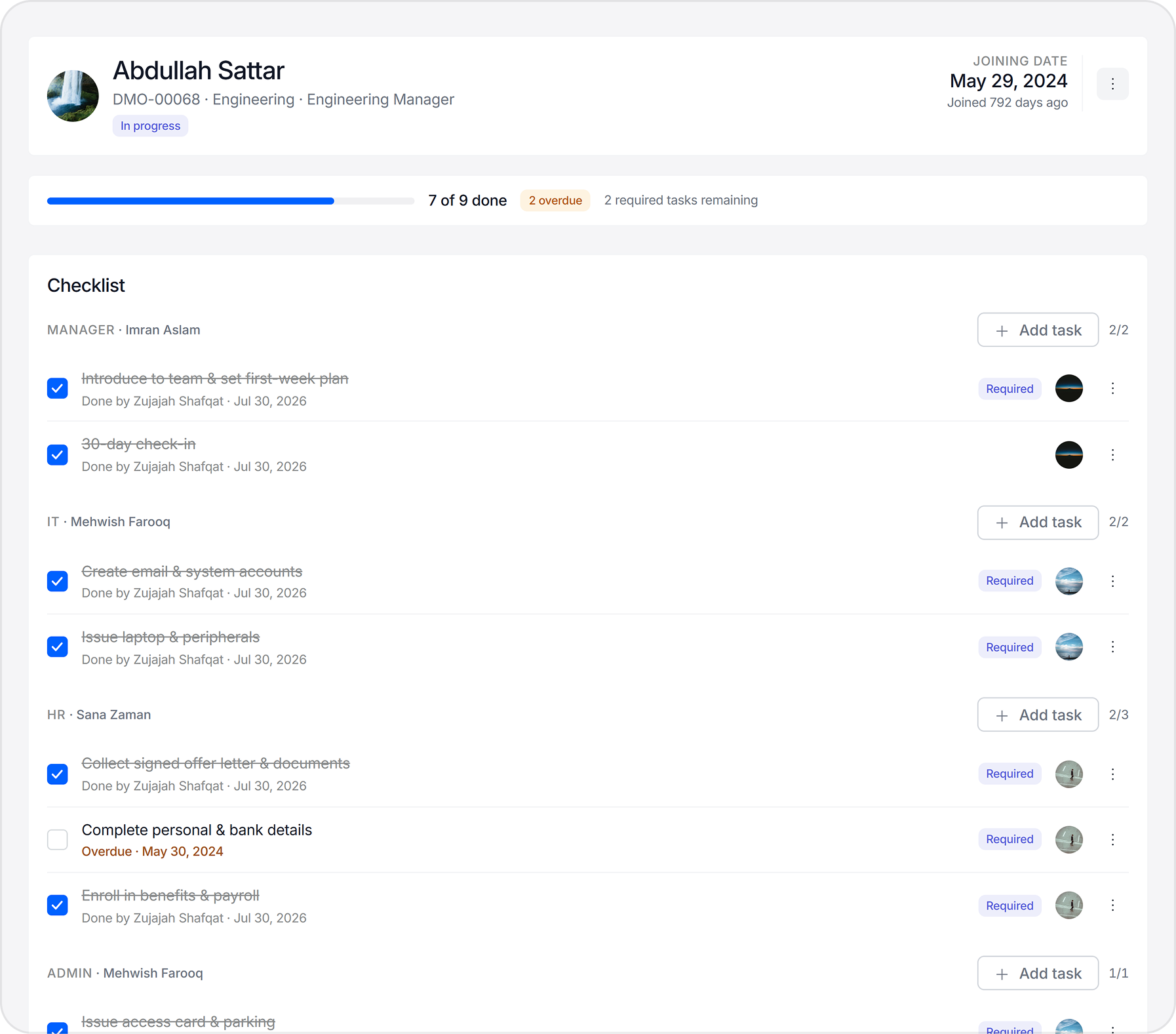 Onboarding module