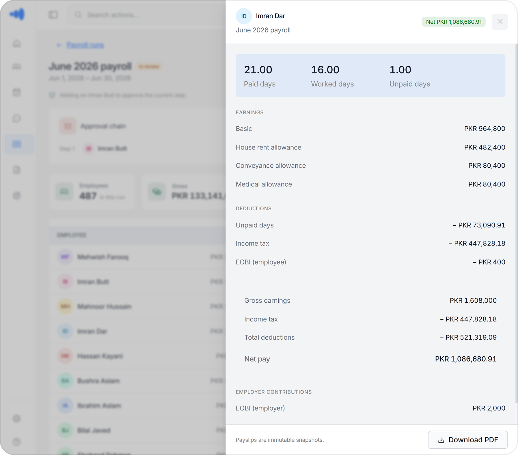 Payroll and attendance